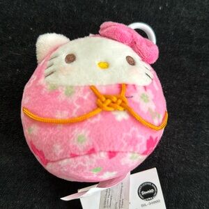 Squishmallows Hello Kitty cherry blossom plush bag clip